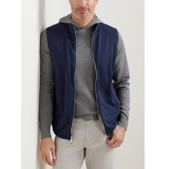 Peter Millar Navy Crown Sweater Fleece Vest Golf Warm Layering Size XXL NWT - Picture 1 of 11